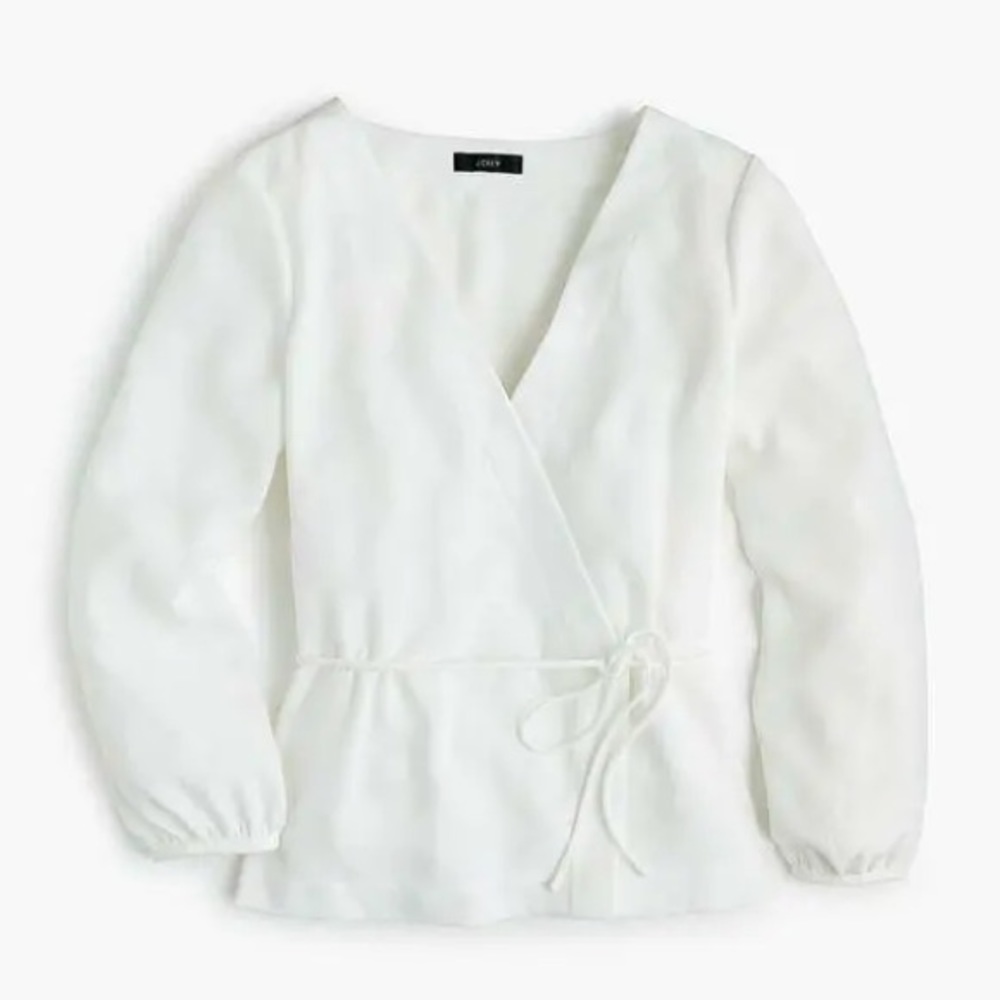 J.Crew Drapey Crepe Faux Wrap Top Size 2P
